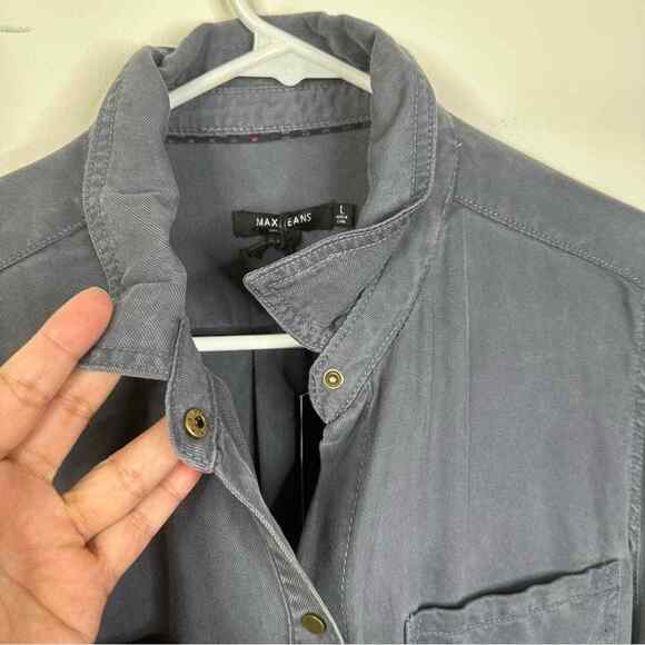 NEW Max Jeans 100% Tencel Snap Button Front Shift Dress Women's Size Large - Picture 6 of 10